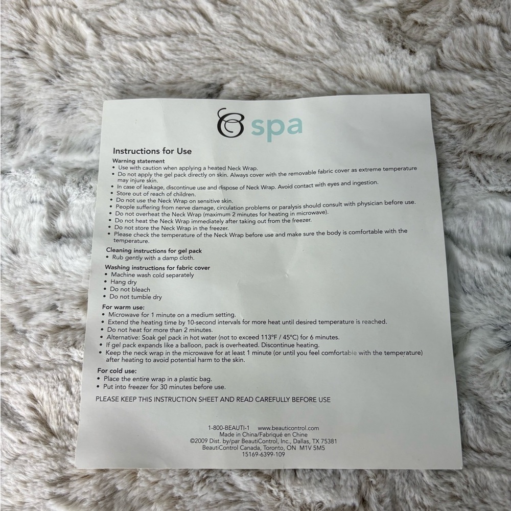 BeautiControl Teal Gel Microwaveable Neck Wrap. NWT - Picture 5 of 7